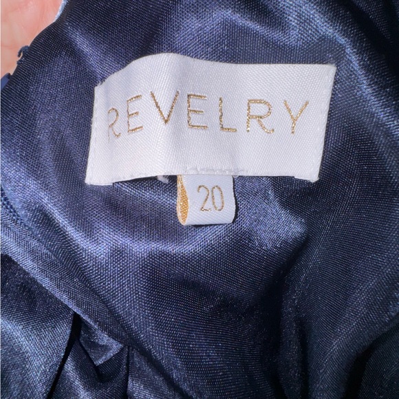Revelry Velvet Dress Bridesmaid Mother Of The Bride Gwen Velvet Indie Blue Sz 20 - Picture 4 of 6